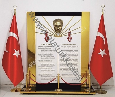 Atatürk köşeleri sarı kaplamalı moldel Atatrük resmi fiyatları,