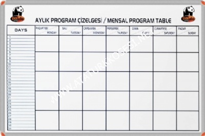 Okullarda aylk program izelgesi Modelleri